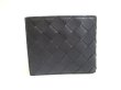 Photo2: BOTTEGA VENETA Intrecciato Black Green Leather Bifold Wallet Compact Wallet #a315