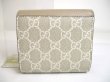 Photo2: GUCCI GG Marmont Beige Leather Bifold Wallet Compact Wallet #a318