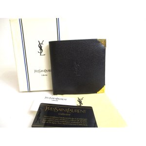 Photo: Yve Saint Laurent YSL Vintage Black Leather Bifold Wallet #a322