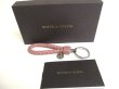 Photo1: BOTTEGA BENETA Intrecciato Beige pink Leather Silver H/W Key Chain Key Holder #a328