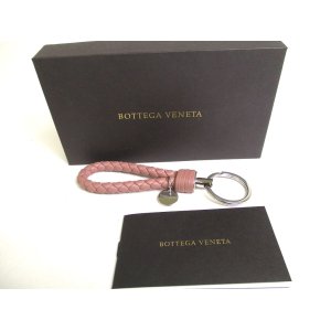 Photo: BOTTEGA BENETA Intrecciato Beige pink Leather Silver H/W Key Chain Key Holder #a328