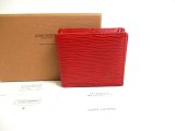 Photo: LOUIS VUITTON Epi Red Leather Coin Purse Porto Monnaie Boite #a329