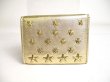 Photo2: Jimmy Choo Stars Gold Leather Trifold Wallet Compact Wallet NEMO #a332