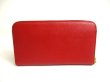 Photo2: PRADA Red Saffiano Leather Ribbon Motif Round Zip Long Wallet #a334