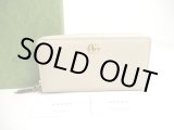Photo: GUCCI Double G Beige Light Yellow Leather Round Zip Wallet #a338