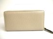 Photo2: GUCCI Double G Beige Light Yellow Leather Round Zip Wallet #a338