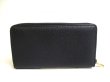 Photo2: GUCCI Vintage Logo Motif Pearl Black Leather Round Zip Wallet #a340