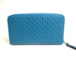 Photo2: GUCCI Micro Guccissima Turquoise Leather Round Zip Long Wallet #a349