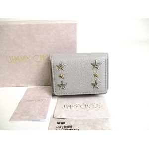 Photo: Jimmy Choo Plastic Stars Gray Leather Trifold Wallet Compact Wallet NEMO #a354