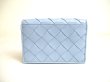 Photo2: BOTTEGA VENETA Intrecciato Light Blue Leather Business Card Holder #a356