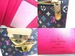 Photo10: LOUIS VUITTON Multicolor Black Leather Trifold Wallet Purse Joy #a358