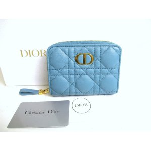 Photo: Christian Dior Turquoise Leather Caro Scrlet Wallet Bifold Wallet #a360