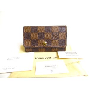 Photo: LOUIS VUITTON Damier Brown Leather Multicles 6 Key Chain #a364