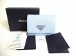 Photo1: PRADA Light Blue Saffiano Leather Trifold Wallet Compact Wallet #a365