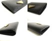 Photo7: PRADA Saffiano Black Leather Bifold Wallet Compact Wallet #a366