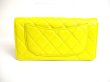 Photo2: CHANEL Yellow Lamb Leather Flap Long Wallet Purse #a368