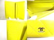 Photo8: CHANEL Yellow Lamb Leather Flap Long Wallet Purse #a368