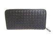 Photo2: BOTTEGA VENETA Intrecciato Black Leather Round Zip Wallet Purse #a369