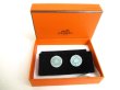 Photo12: HERMES Light Blue Enamel Palladium Finishing Serie Cufflinks #a373