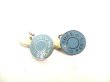 Photo6: HERMES Light Blue Enamel Palladium Finishing Serie Cufflinks #a373