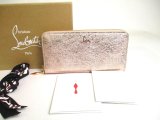 Photo: Christian Louboutin Panettone Rose Gold Leather Round Zip Wallet #a376