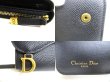 Photo10: Christian Dior Black Leather Saddle Lotus Bifold Wallet Compact Wallet #a379