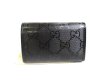 Photo2: GUCCI GG Imprimee Black Leather 6 Pics Key Chain #a380