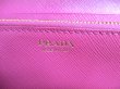 Photo11: PRADA Saffiano Pink Leather Bifold Long Flap Wallet #a381