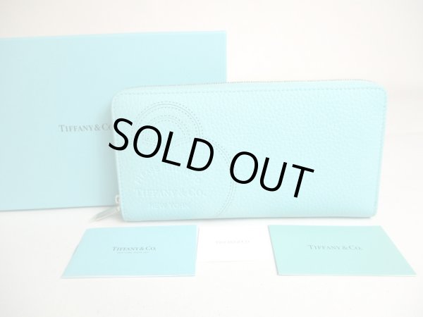 Photo1: Tiffany & Co. Return to Tiffany Blue Leather Large Zip Wallet #a385