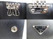 Photo9: PRADA Black Saffiano Triangle Leather 4 Pics Key Chain #a387