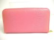 Photo2: DOLCE & GABBANA Logo Plate Pink Leather Round Zip Wallet Purse #a394