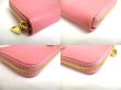 Photo7: DOLCE & GABBANA Logo Plate Pink Leather Round Zip Wallet Purse #a394