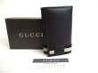 Photo1: GUCCI Vintage Black Leather 6 Pics Key Chain #a395