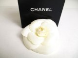 Photo: CHANEL Camelia White Canvas Corsage Brooch #a396