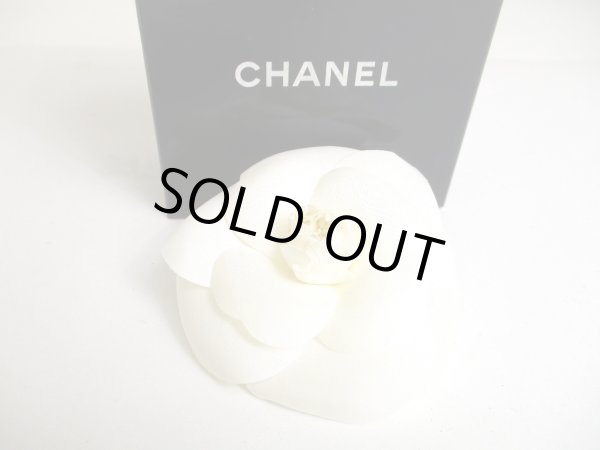 Photo1: CHANEL Camelia White Canvas Corsage Brooch #a396