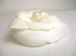 Photo4: CHANEL Camelia White Canvas Corsage Brooch #a396