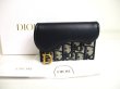 Photo1: Dior Saddle Bloom Navy Cotton Leather Card Holder #a400