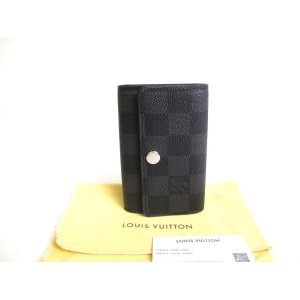 Photo: LOUIS VUITTON Damier Graphite Leather Multicles 6 Key Chain #a402