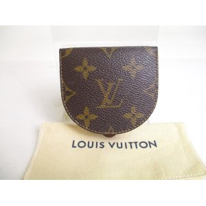 Photo: LOUIS VUITTON Monogram Brown Leather Coin Purse Porto Monnaie Gousset #a405