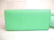 Photo2: Salvatore Ferragamo Gancini Light Green Leather Flap Long Wallet #a407