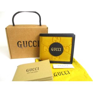 Photo: GUCCI Off The Grid Yellow Nylon Black Leather Bifold Wallet #a410