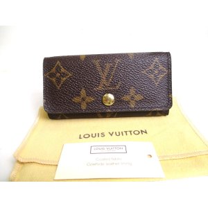 Photo: LOUIS VUITTON Monogram Brown Leather Multicles 4 Key Chain #a413