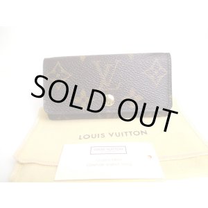 Photo: LOUIS VUITTON Monogram Brown Leather Multicles 4 Key Chain #a413