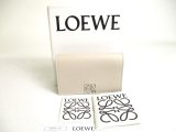 Photo: LOEWE Anagram Light Gray Grain Calfskin Business Card Holder #a414