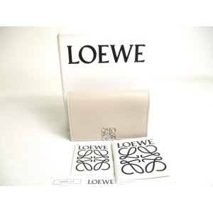 Photo: LOEWE Anagram Light Gray Grain Calfskin Business Card Holder #a414