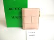 Photo1: BOTTEGA VENETA Light Pink Leather Small Cassette Bi-Fold Zip Wallet #a416