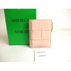 Photo: BOTTEGA VENETA Light Pink Leather Small Cassette Bi-Fold Zip Wallet #a416