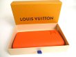 Photo12: LOUIS VUITTON LV Aerogram Orange Leather Flap Wallet Portefeuille Brazza NM #a422