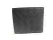 Photo2: BOTTEGA VENETA Intrecciato Black Blue Leather Bifold Wallet Compact Wallet #a425