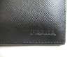 Photo10: PRADA Black Leather Flap Long Bill Wallet Card Holder Checkbook Case #a426